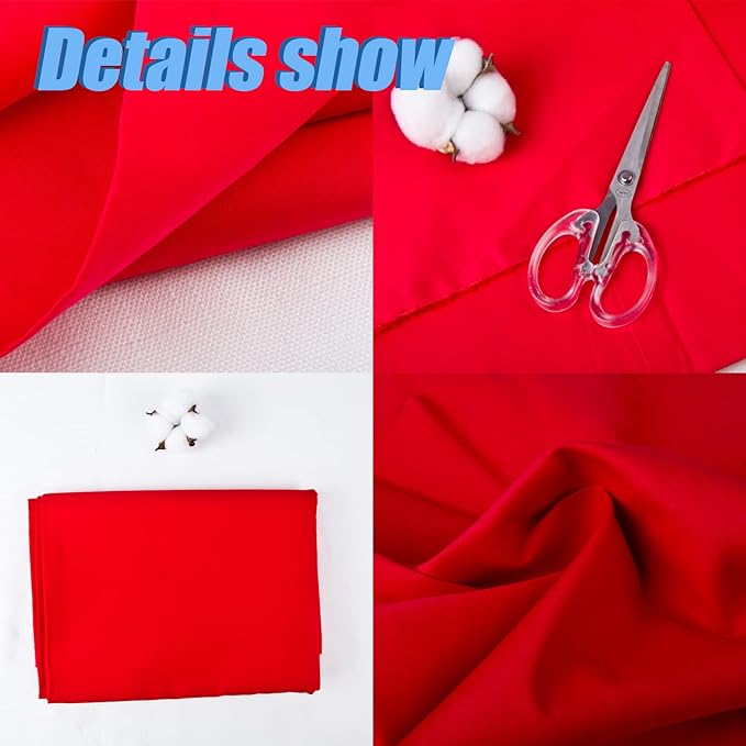 2 Yard Red Cotton Fabric,Natural Cotton Poplin Fabric by The Yard, 59 Inches Wide 100% Cotton Fabric,Soft Embroidery Muslin Quilting Material for Sewing Material Apparel Cloth