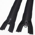 #5 16 Inch Separating Jacket Zippers 2PCS Plastic Bulk Zippers for Coats Sewing Crafts, Black YIGUANXIN