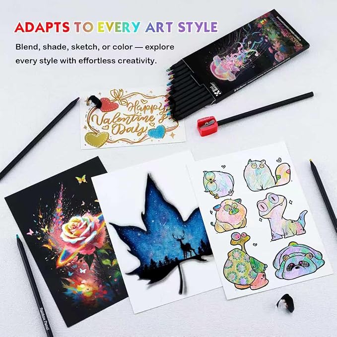Stocking Stuffers, Art Supplies, 12 Rainbow Colored Pencils, Teen Girl Gifts Trendy Stuff, Multicolored Cool Stuff Fun Art Pencil Teen Girl Gifts Trendy Stuff for Coloring, Drawing