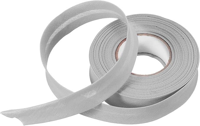 MECCANIXITY 3/4 Inch Single Fold Bias Tape Polyester Continuous Bulk Bias Tape for Sewing, Seaming Quilting Hemming Binding Crafts (Gray 10 Yards)