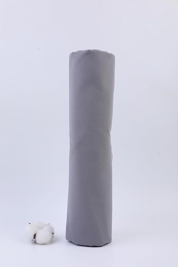 Grey Cotton Fabric for Sewing 59 Inch Wide Natural 100% Cotton Poplin Fabric by The Yard Soft Embroidery Cotton Material Apparel Cloth (Grey, 5 Yard)