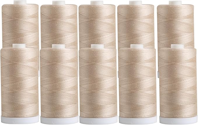 Connecting Threads 100% Cotton Thread Sets - 1200 Yard Spools (Set of 10 - Natural)