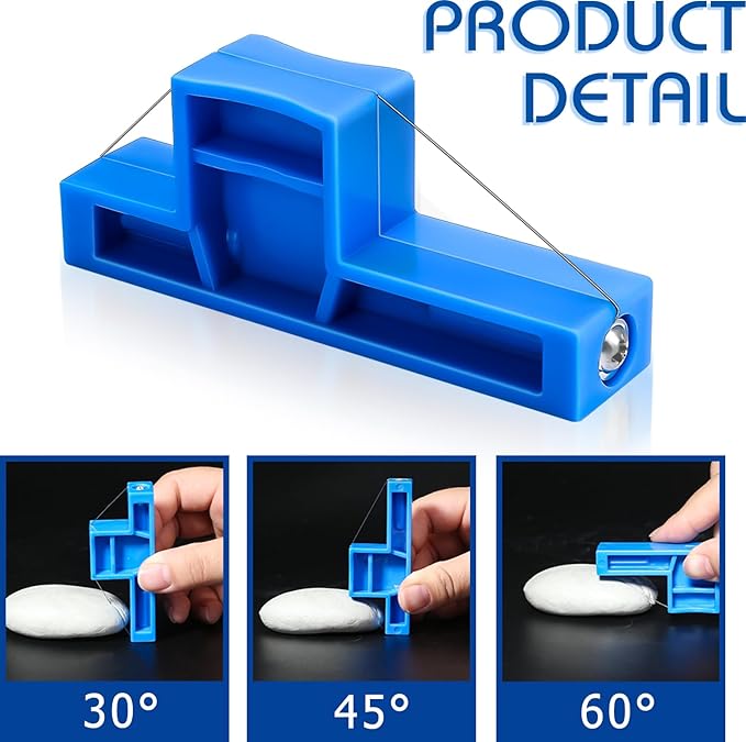 3Pcs Angle Cutting Clay Tool Steel Wire Bevel Cutter Small Pottery Angle Cutter Plastic Pottery Trimming Tools Blue Plastic Ceramic Wire Cutters for Pottery, Ceramics, and Sculpting, 2.7 x 1.1 inches