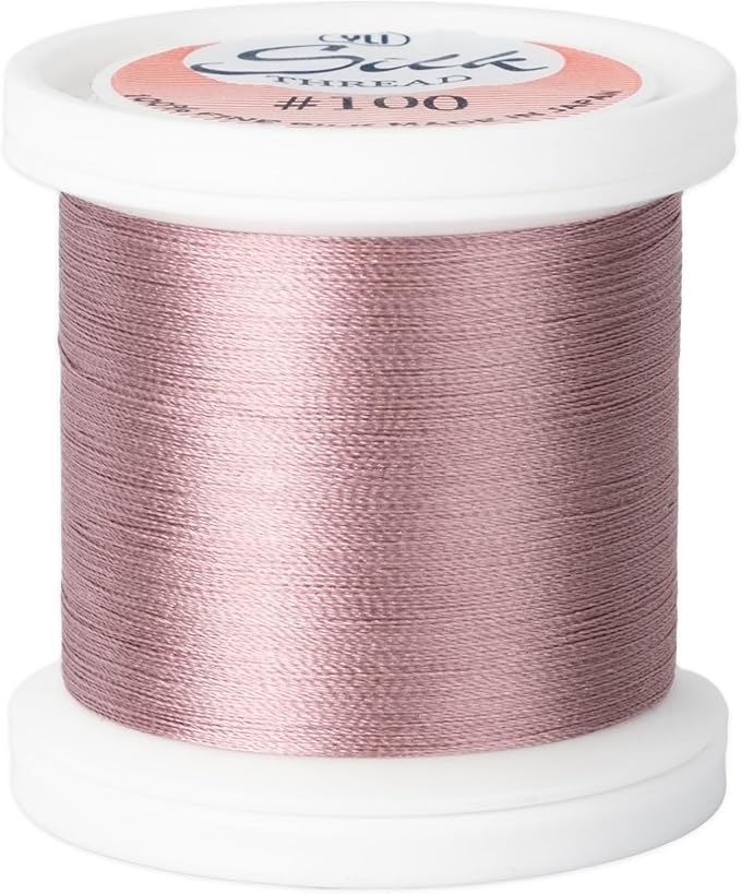YLI Threads Silk Thread – 100 wt Fine Japanese Silk for Appliqué, EPP, and Quilting - Light Dusty Rose