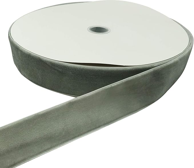 10 Yards Velvet Ribbon Spool (Gray, 1 1/2")