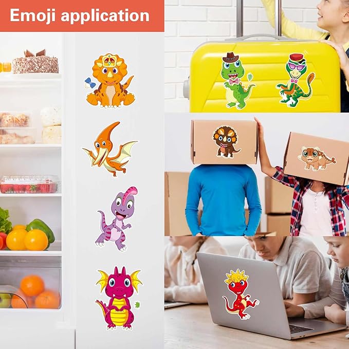 24 PCS Dinosaur Sticker for Kids, Make Your Own Dinosaur Sticker Sheets 12 Design Boy Girl Toddlers Stickers, Dinosaur Party Favors Supplies Art Craft, Birthday Gift, Teacher Classroom Reward