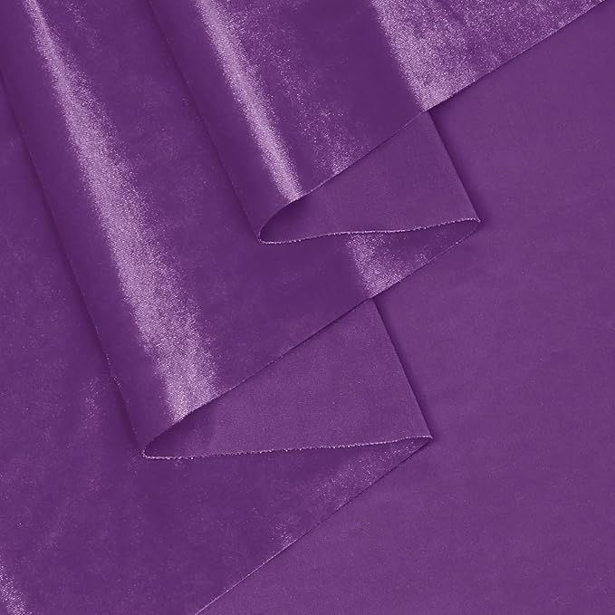 KKJIAF Purple Stretch Velvet Fabric 60 Inch Wide, 2 Yard Soft Stretchy Fabric for Sewing Clothes, Apparel, Costume, Crafts - 90% Polyester 10% Spandex