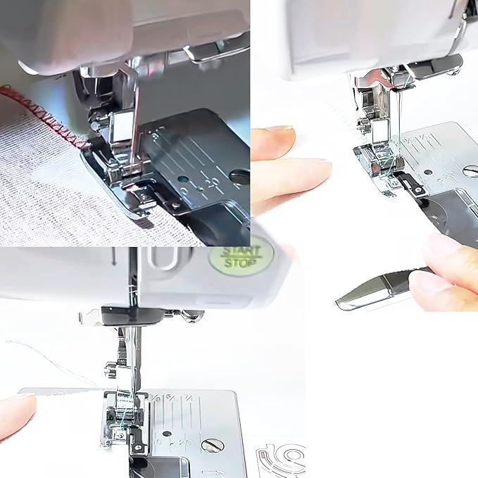 Overlock Overcast Presser Foot and 1/4 inch Snap on Foot w/Guide Fit for All Low Shank Snap-On Singer, Brother, Babylock, Janome, Kenmore,More Sewing Machine(Set2-Overlock Vertical Foot)