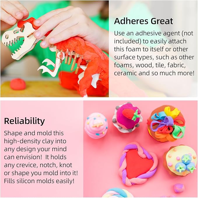 Moldable Cosplay Foam Clay Yellow Colors (300g) – High Density and Quality for Intricate Designs | Air Dries to Perfection for Cutting with a Knife or Rotary Tool, Sanding or Shaping