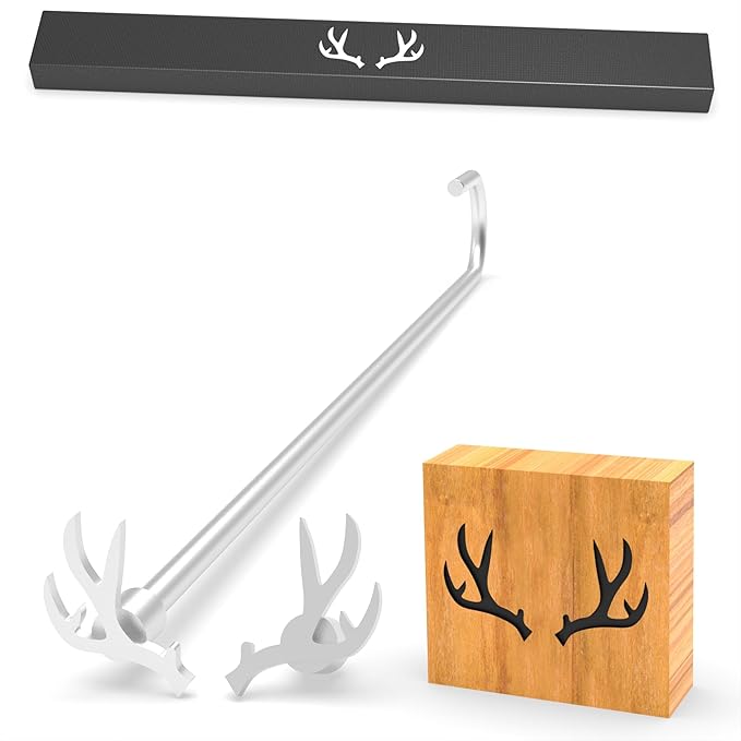 2Pcs Mini 1" Branding Irons, Deer Antler Custom Wood Branding Iron Personalized for Wood Working, Leather Hats, Cowhide, BBQ & Bread Logo, Steak Branding Iron for Food (061#)