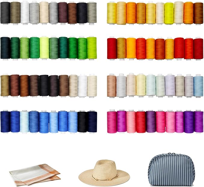 80 Spools All Purpose Sewing Thread 400 Yards, Assorted Colors,Polyester Threads for Sewing Machine, Sewing Machine Supplies for Beginners, Hand Stitching, Quilting, Serger