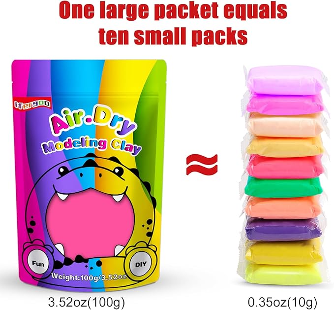 ifergoo Pink Air Dry Clay, DIY Creative Modeling Clay for Kids, Super Light Magic Clay for Kids Age 3-12, Safe & Non-Toxic, Molding Clay for Sculpting, Great Gift for Boys & Girls