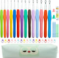 Weabetfu Crochet Hook 14 Sizes Crochet Hook Set,50pcs Yarn Crochet Kit for Beginners Ergonomic Soft Handles for Arthritic Hands,Crochet Needles Kit with Case for Crocheters(2mm-10mm)