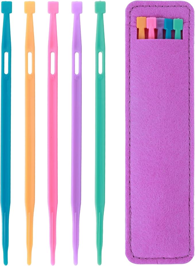 Purple Thang Sewing Tools, 5 Pcs Stuffing Tools, Versatile Gadgets for Quilting & Craft Projects Ideal for Sewing Kits, with Purple Storage Bag