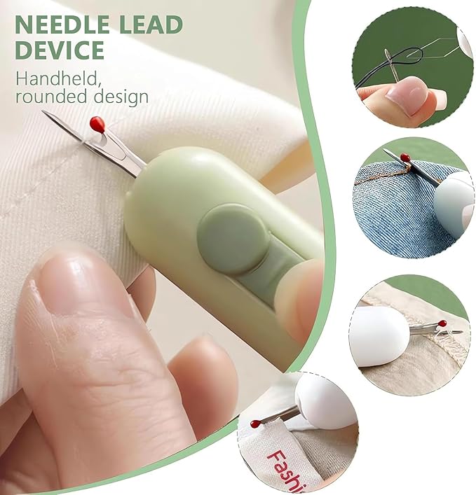 3-in-1 Sewing Kit with Automatic Seam Ripper, Needle Threader, U-Shaped Scissors, Quilting Tools