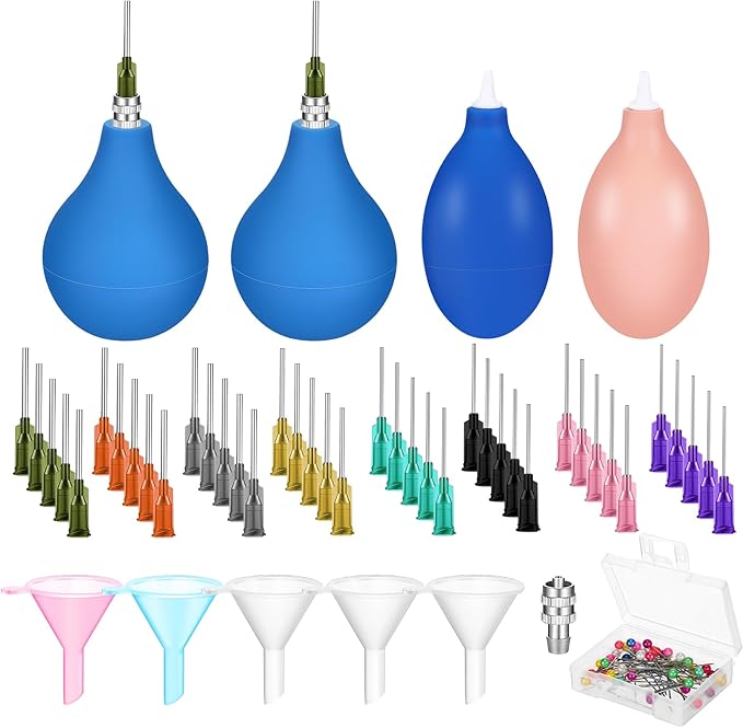 Dandat 102 Pcs Pottery Tools Supplies Ceramic Precision Applicator, Precision Tips Applicator for Ceramic Bottles Glaze 3 Ounce Clay Tools Set, Slip Trailing Pottery Glaze Squeeze Bottle