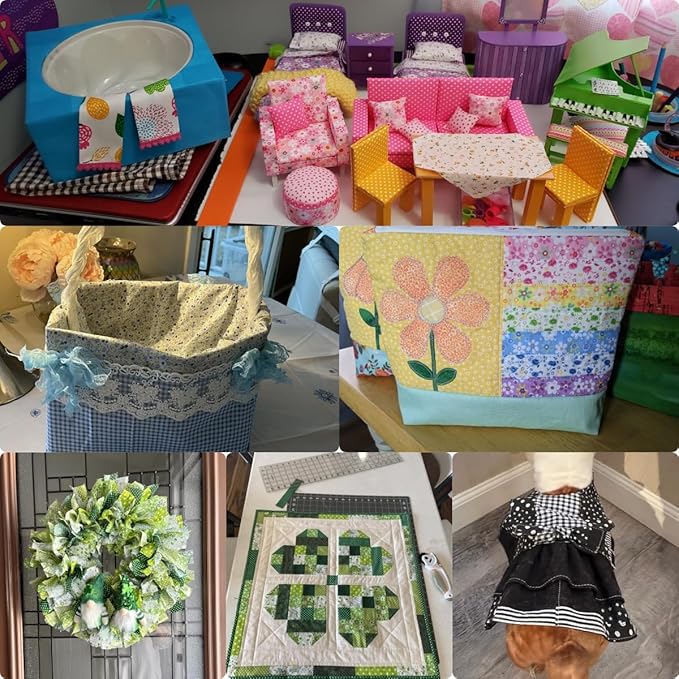 7Pcs 9.8" x 9.8"(25 * 25CM) Cotton Fabric DIY Making Supplies Quilting Patchwork Fabric Fat Quarter Bundles DIY for Quilting Cotton Patchwork Cushions (Navy, 9.8" x 9.8")