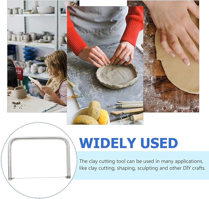SEWACC Angle Cutting Clay Tool Stainless Steel Wire Bevel Cutter Trimming Pottery Clay Sculpting Tool DIY Ceramic Clay Modeling Tool for Pottery Ceramics and Sculpting A