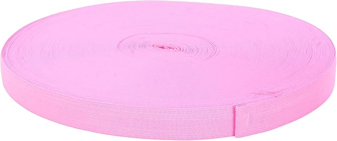 Mandala Crafts Wide 1 Inch Pink Elastic Bands Spool for Pants Waistbands Sewing and DIY Crafts, 50 YD Stretchy Flat Fabric Strap Knit Elastic Band for Wig