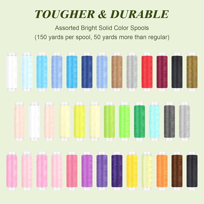 Goeveo Sewing Kit for Adults, Newly Upgraded Needle and Thread Kit Gifts for Mom Grandma Friend, Sewing Accessories with Case Portable for Home, Work, Travel, Emergency (188pcs Sewing Supplies)