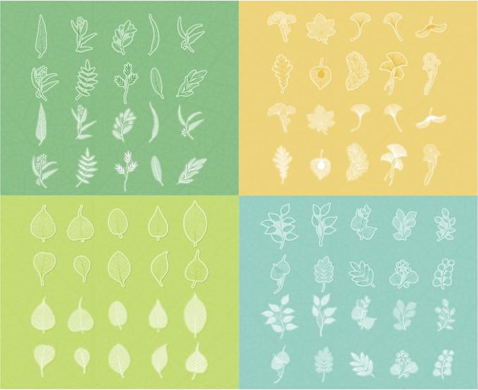 120 Pieces Leaf Vein Aesthetic Stickers, 6 Pack Nature Botanical Decals for Scrapbooking, Bullet Journals, Planners, Card Making, Resin Art, and Adult DIY Crafts