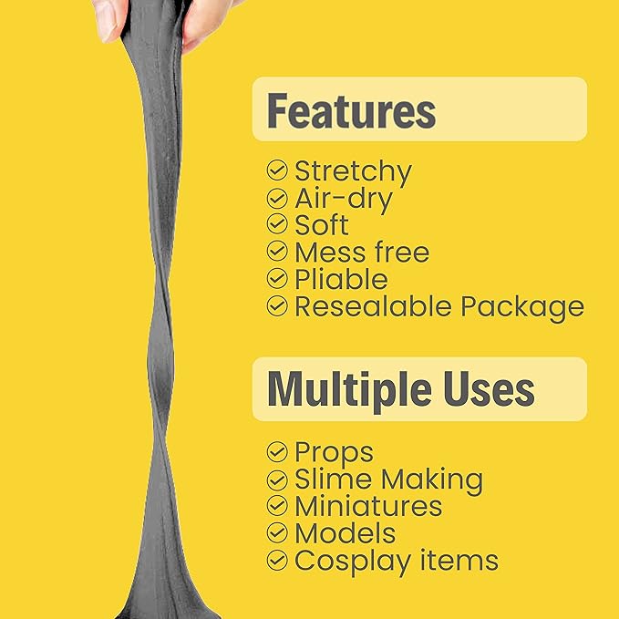 BOHS Gray Modeling Foam Clay - 1.1 Lbs, Squishy,Soft, Air Dry -for Flower Mirror,Cosplay,Fake Bake, Slime Supplies-500g