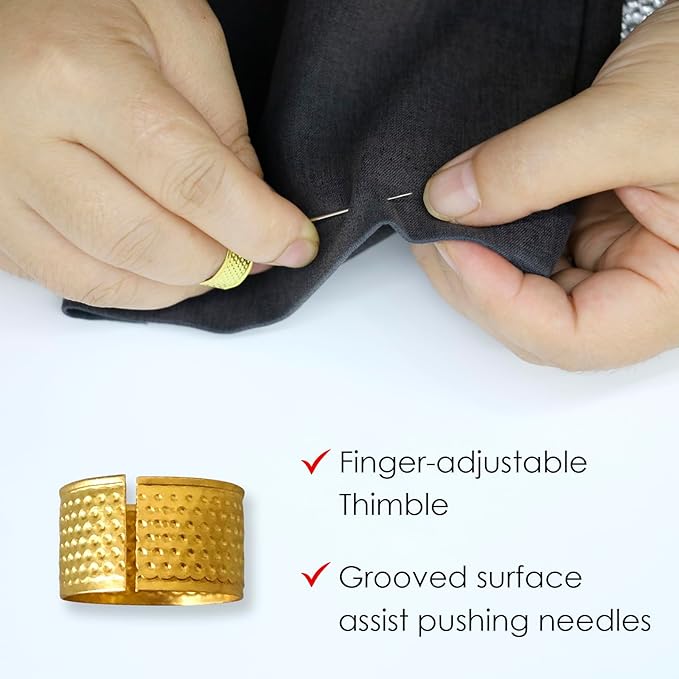 Sewing Tool Set, 37Pcs Big Eye Steel Sewing Needle Kit, Threader and Needle Repair Kit Stainless Steel Needles for Hand Sewing