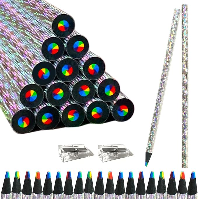 Rainbow Pencils 20pcs Multi Colored Pencils for Adult & Kids, Gift for Boys Girls Birthday Easter Halloween Christmas Stocking Stuffers