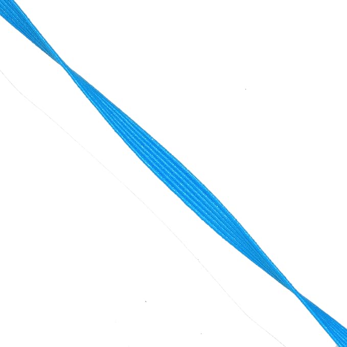 Mandala Crafts 6mm 50 Yds Roll of Blue Elastic Bands for Sewing - 1/4 Flat Elastics Cord - 1 4 Inch Braided Stretch Straps for Crafting