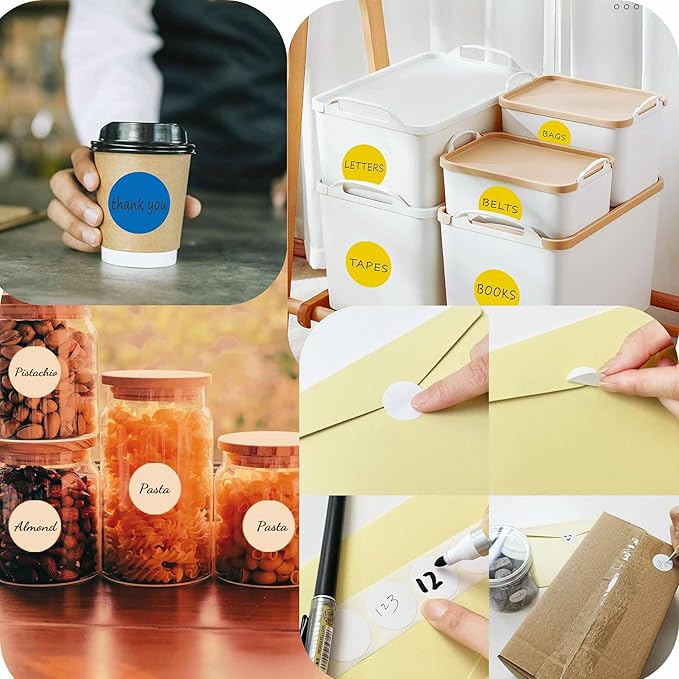 1500 Gold, Pink, Light Blue 2 Inch Round Color Code Dot Stickers for Inventory Organization - Blank Labels to Write On