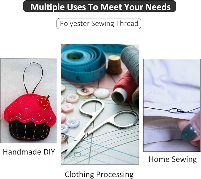 Saipe Portable Sewing Kit Basic Needle and Thread Kit for Beginners and Advanced Sewing Supplies and Accessories Stylish Case with Thread in 11 Colors, Scissors, Needles and Threader (White)