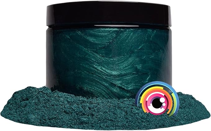 Eye Candy Pigments Premium Green Mica Powder - Dark Ocean Green (50gr) - for Epoxy, Resin, Soap, Paint, Woodworking, Acrylic Pouring, Bath Bombs, Fishing Lures - DIY Arts and Crafts Additive