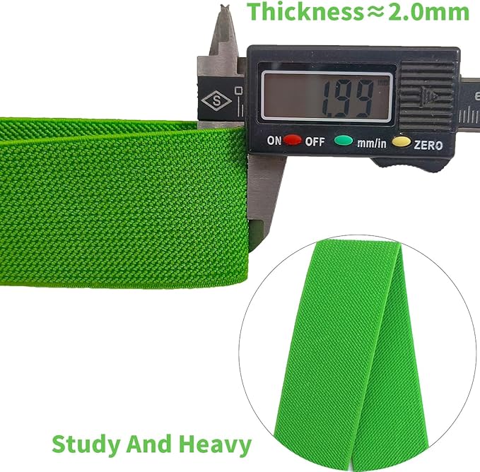 Green Knit Elastic Band for Sewing 1-1/2 inch 10 Yards -38mm Flat Heavy Stretchy Elastic Straps Elastic Band Spool for DIY Craft-Bedspread-Clothing-Pants Waistband-Wigs-Skirts- DIY Projects
