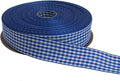 Gingham Ribbon 50 Yard Each Roll 100% Polyester Woven Edge (1" x 50 Yards, Royal Blue)