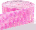Novani Self Adhesive Rhinestone Ribbon, 1.18 Inch Wide 3 Yards 1 Roll, Hot Pink AB Crystal Diamond Bling Strips for DIY Crafts, Glitter Resin Rhinestones for Crafting, Car Decoration