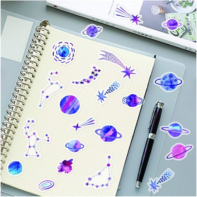 Yoksas 320 Pcs Watercolor Washi Stickers - Forest Nature, Ocean Animals, Sea Beach Aesthetic Stickers for Scrapbooking, Planners, Calendars, Bullet Journal