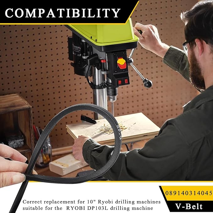 089140314045 Replacement Belt, V-Belt K30 Fits DP103L Ridgid, Replacement Belt Ryobi Tool Belt, 1 Pc