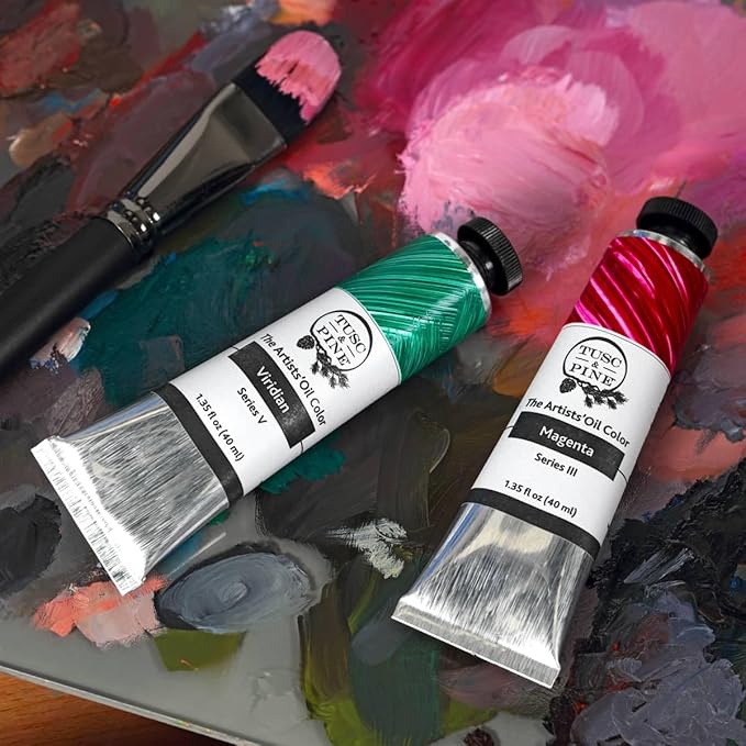 Tusc & Pine Artist Oil Paint - Grayed Coral, 150 ml, Non-Yellowing, Rich & Creamy Consistency, Maximum Pigment Load, Small Batch Milled Oil Paints Made in the USA for Professional Artists