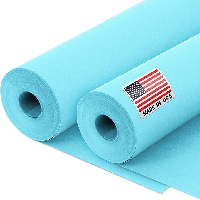 12" x 1200" (100 ft) Light Blue Kraft Paper Roll - Value Pack of 2, 45 lbs Thickness, Made in USA - Odorless, Non-Toxic, Safe for Kids - School, Bulletin Board Paper