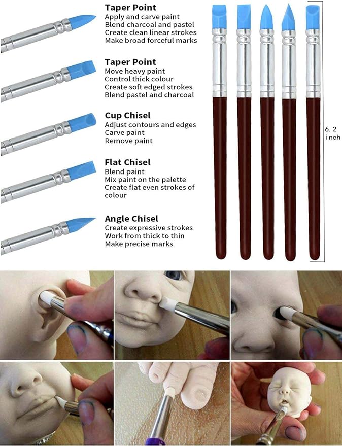Polymer Clay Tools, 28pcs Modeling Clay Sculpting Tools Set for Pottery Sculpture,Dotting Tools Ball Styluses for Rock Painting Cake Fondant Decoration