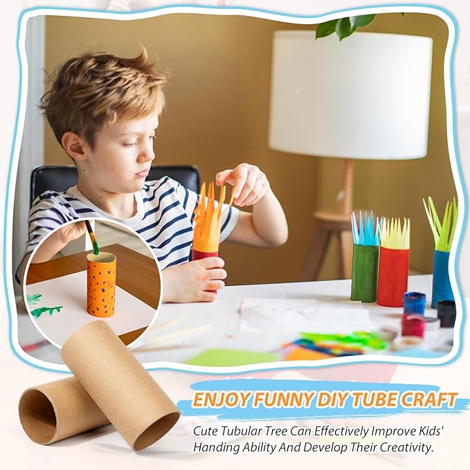 MAPVOLUT 70 Pieces Cardboard Tubes for Crafts, Brown Kraft Toilet Paper Rolls for Crafts - 1.5 x 3.2 Inches Strong and Pressure-Resistant Tubes for Crafts Supplies Painting DIY Art