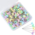 200 Pcs Colored Sewing Pins Flat Head Straight Pins with Storage Box, Butterfly Quilting Pin for Fabric Dressmaker DIY Craft and Decoration