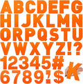 184 Pcs Large Vinyl Letter Sticker 6" Big Alphabet Number and Symbol Sticker Self Adhesive Removable Letter Decal for Christmas Bulletin Board Classroom Decor Poster Window Door Mailbox(Orange)