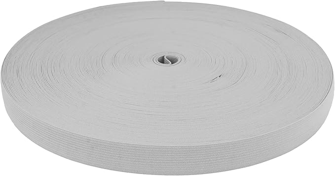 Mandala Crafts Wide 5/8 Inch Gray Elastic Bands Spool for Pants Waistbands Sewing and DIY Crafts, 25 YD Stretchy Flat Fabric Strap Knit Elastic Band for Wig