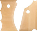 HARFINGTON 2pcs Pottery Ribs Trimming Tools Beech Pottery Profile Foot Big Wave Shaper Design Texture Rib Beech Wood for Carving Ceramics Clay