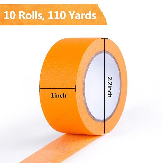 Koogel 10 Rolls Rainbow Washi Masking Tape, 1-Inch Colored Craft Tapes for Teachers, Classroom Decorations, Kids Crafts & Bulletin Boards, Colorful Art Tape for Labeling, Decorating, School Supplies