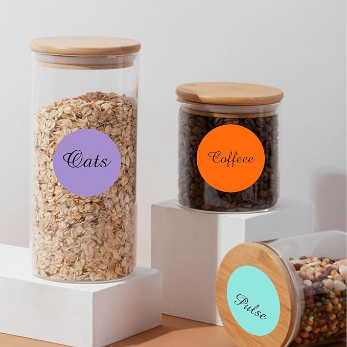 2" Round Large Colored Removable Stickers Labels - Kraft,Pack of 360