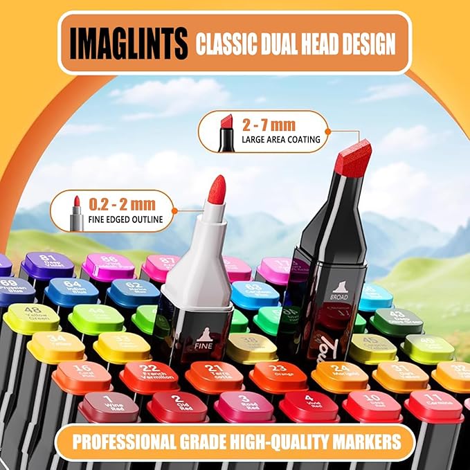 Alcohol Markers 168 Colors with Base Drawing Pen Dual Tip Art Markers for Sketch Anime Illustrations