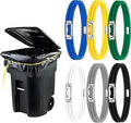 6 Pcs Large Rubber Bands for Trash Cans, Cord Lock Adjustable Garbage Can Bands Fits 40-96 Gallon Trash Cans, Multifunction Bungee Cords for Kitchen Home Office School Garbage