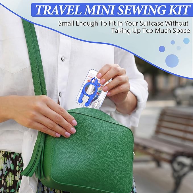 Knitgrip 15 Boxes Mini Travel Sewing Kit Quick Fix Mini Sewing Kits Travel Size Bulk Basic Portable Pre Threaded Needle Emergency Repair Tool for Beginner Traveler Home Hotel